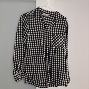 Old Navy Black and White Plaid Shirt